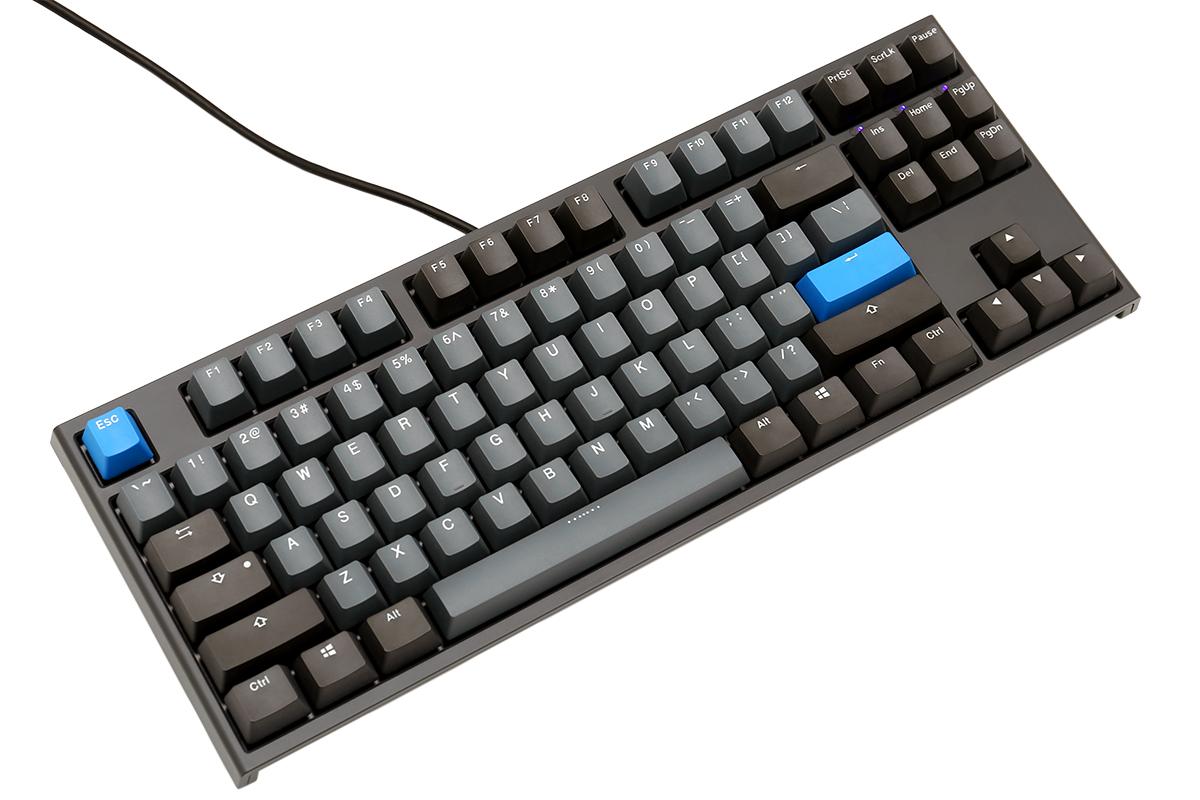 DUCKY One 2 Skyline TKL Double Shot PBT Mechanical Keyboard MX Blue (DKON1887-CUSPDZHBS) PBT, Dark grey keycaps, Grey case, Non LED