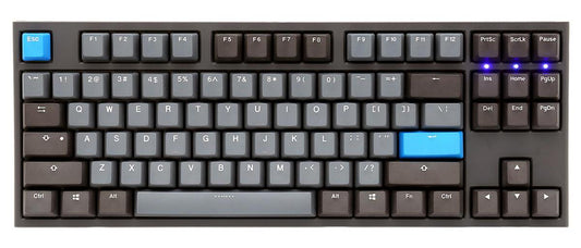 DUCKY One 2 Skyline TKL Double Shot PBT Mechanical Keyboard MX Blue (DKON1887-CUSPDZHBS) PBT, Dark grey keycaps, Grey case, Non LED
