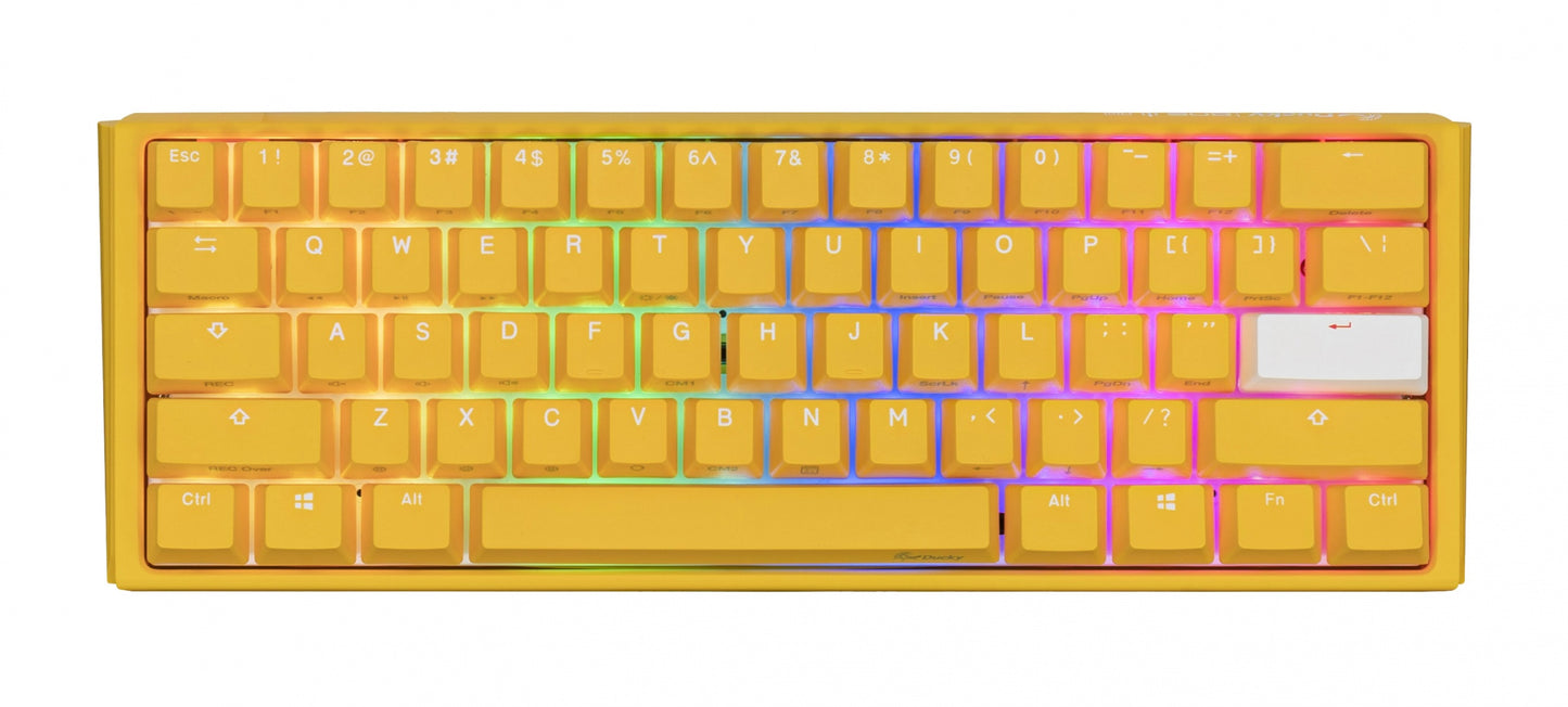 Ducky YELLOW One 3 Mini 60% Hotswap RGB Double Shot PBT QUACK Mechanical Keyboard