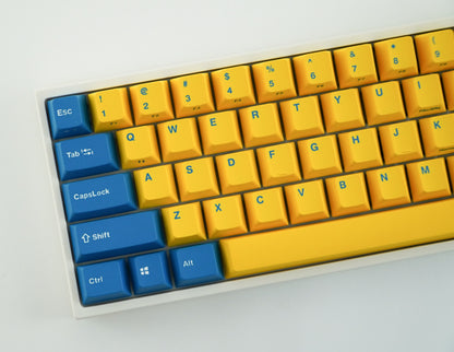 Leopold FC660M Yellow/Blue PD White Case 65% Double Shot PBT Mechanical Keyboard