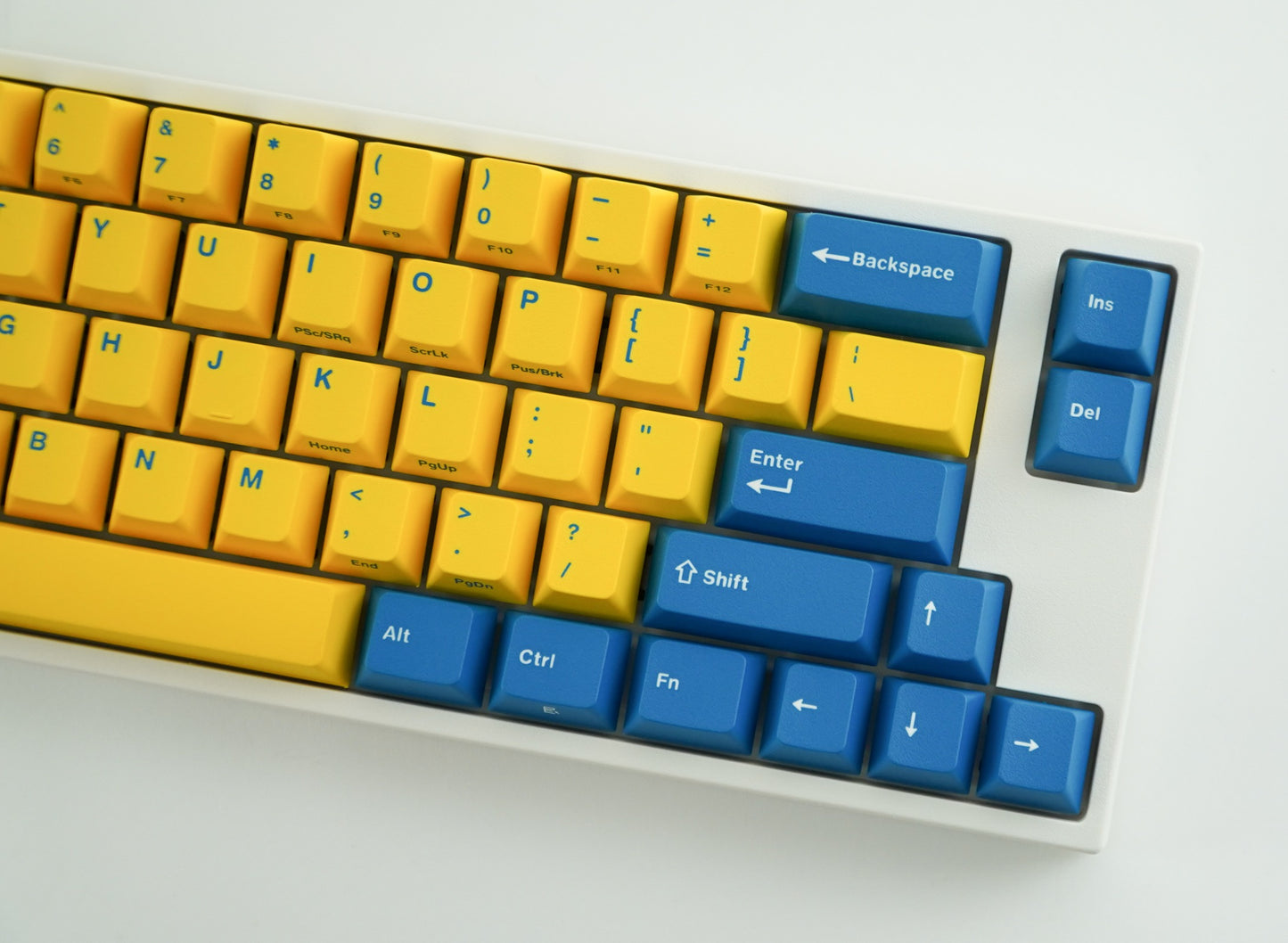 Leopold FC660M Yellow/Blue PD White Case 65% Double Shot PBT Mechanical Keyboard