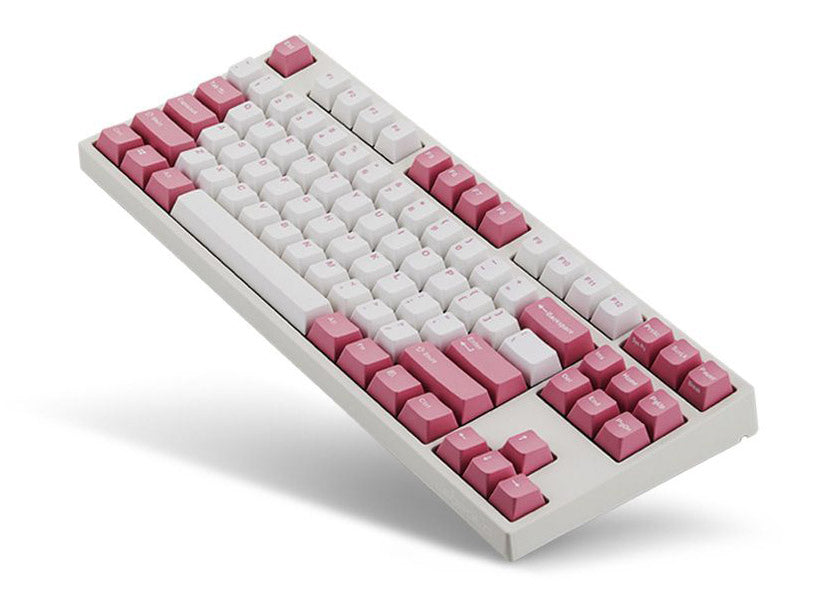 Leopold FC750R White/Pink PD TKL Double Shot PBT Mechanical Keyboard, with Cherry MX clear switch (FC750RW/ELPPD)