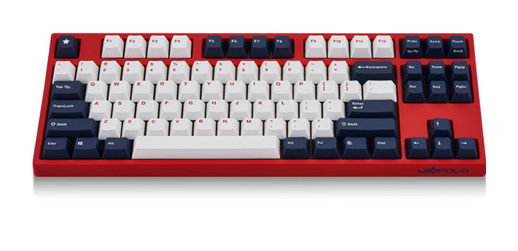 Leopold FC750R White Blue Star PD TKL Double Shot PBT Mechanical Keyboard