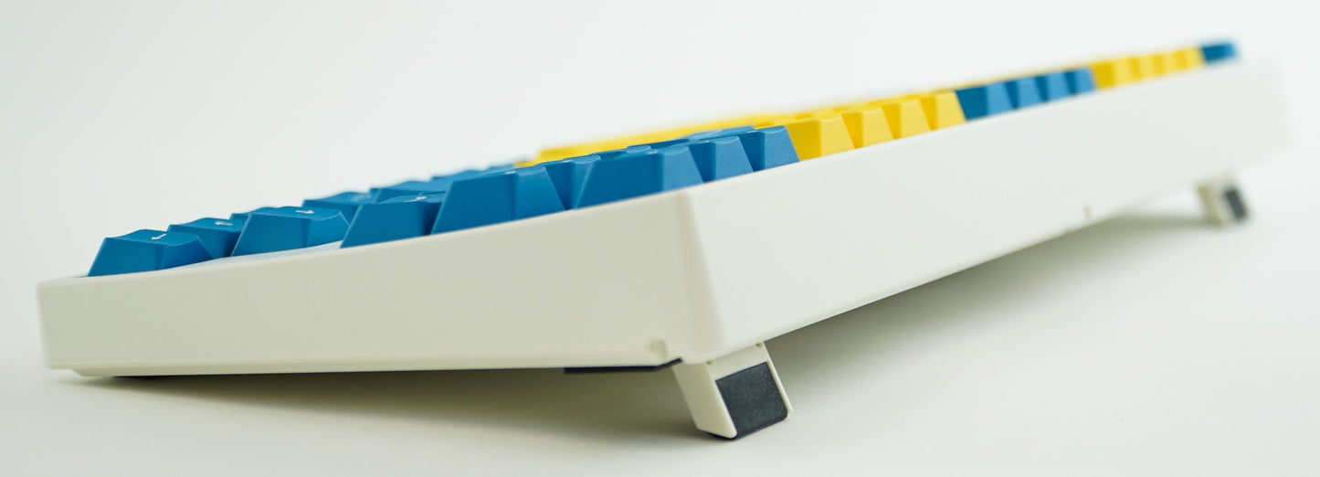 Leopold FC750R Yellow/Blue PD White Case TKL Double Shot PBT Mechanical Keyboard