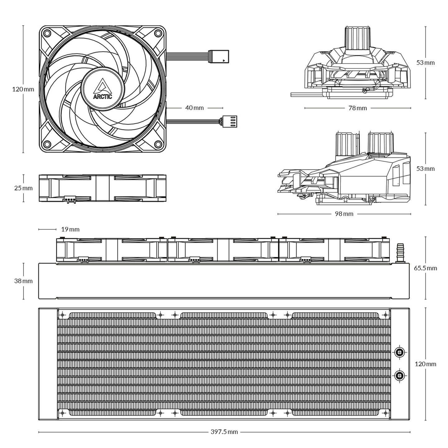 Arctic Liquid Freezer II 360 A-RGB Multi Compatible All-in-One CPU Water Cooler (ACFRE00101A)