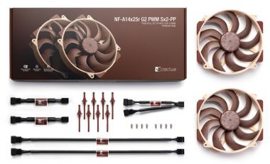 Noctua NF-A14x25r G2 PWM Sx2-PP Push-Pull Set of Two Premium-Quality Quiet 140mm