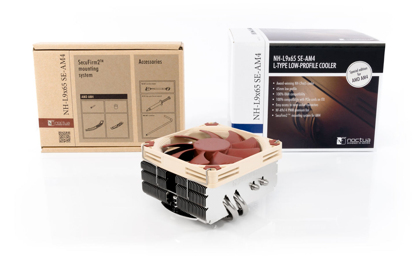 Noctua NH-L9x65  SE-AM4 Cooler complete premium-quality solution for AM4/AM5-based ITX builds and HTPC systems