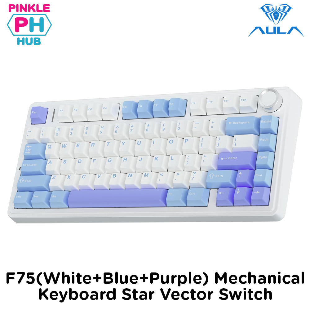 AULA F75 Wireless Mechanical Keyboard Pre-lubed Star Vector Switches