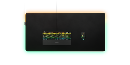 Steel Series QCK PRISM CLOTH Micro Woven Cloth Mousepad with Game-Enhancing Illumination XXL (63551)