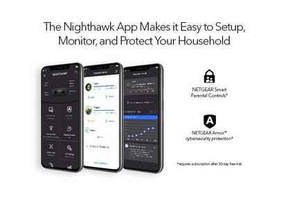 NETGEAR AXE11000 Nighthawk® Tri-Band WiFi 6E Router (up to 10.8Gbps) with new 6GHz band, NETGEAR Armor™ & NETGEAR Smart Parental Control (RAXE500-100APS)