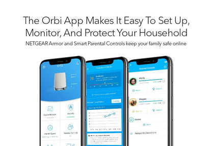 NETGEAR Orbi Tri-Band Mesh, up to 5.4Gbps, 1 router 2 satellites (RBK763S-100EUS)