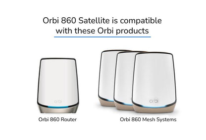 NETGEAR AX6000 Orbi 860 Series Satellite 6Gbps White (RBS860-100APS)