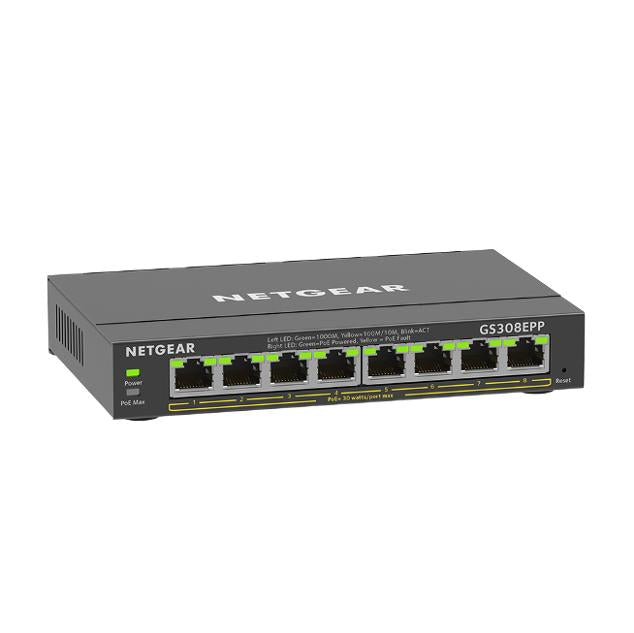 NETGEAR 8-Port PoE+ Gigabit Ethernet Plus Switch 123W (GS308EPP-100NAS1)