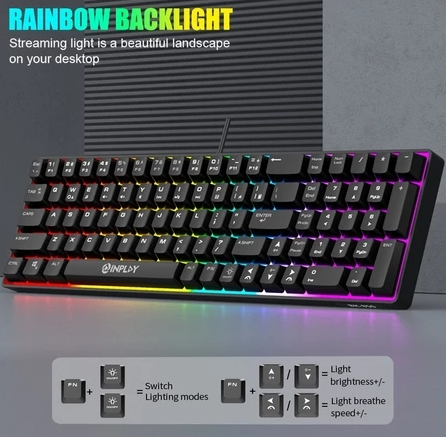 INPLAY BK850 RAINBOW LIGHT I 85 KEY GAMING KEYBOARD