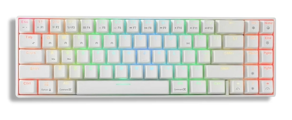 ROYAL KLUDGE RK71 71 Keys Wireless 70% RGB Mechanical Gaming Keyboard - White Brown Switch