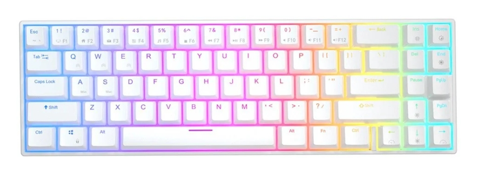 ROYAL KLUDGE GAMING KEYBOARD DUAL MODE RGB HOT PLUG BLUE SWITCH WHITE RK71