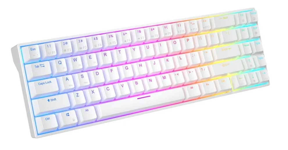 Royal Kludge RK71 Dual-Mode RGB 71 Keys Hot Swappable Mechanical Keyboard White (Blue Switch)