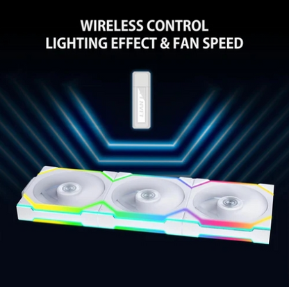 Lian Li Uni Fan SL Wireless 120 Reverse Blade - White (Triple pack with Controller)