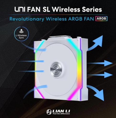 Lian Li Uni Fan SL Wireless 120 Reverse Blade - White (Triple pack with Controller)