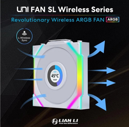 Lian Li Uni Fan SL Wireless LCD 120 - White (Triple Pack)