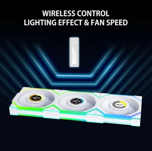 Lian Li Uni Fan SL Wireless LCD 120 - White (Triple Pack)