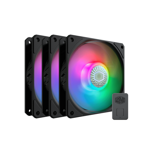 Cooler SICKLEFLOW 120 ARGB 3IN1 Square Frame Fan, ARGB 3-Pin Customizable LEDS, Air Balance Curve Blade, Sealed Bearing, 120mm PWM Control for Computer Case & Liquid Radiator (MFX-B2DN-183PA-R1)