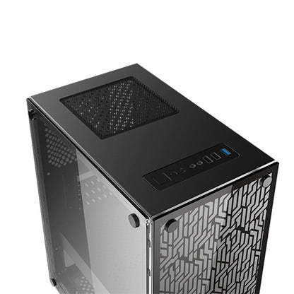 XIGMATEK NYX ARGB M-ATX CASE - EN45822 M-ATX, USB3.0x1 & 2.0x2, Left & Front TG，Front TG Silk Print, 3PCS XDS120 ARGB Fan w LED Switch