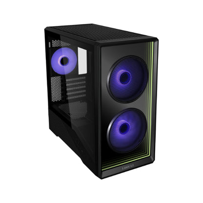 Lian Li Vector V150 Micro-ATX Tower PC Case w/ Tempered Glass Infinity Mirror Front Panel, 3 Pre-installed ARGB PWM Fans
