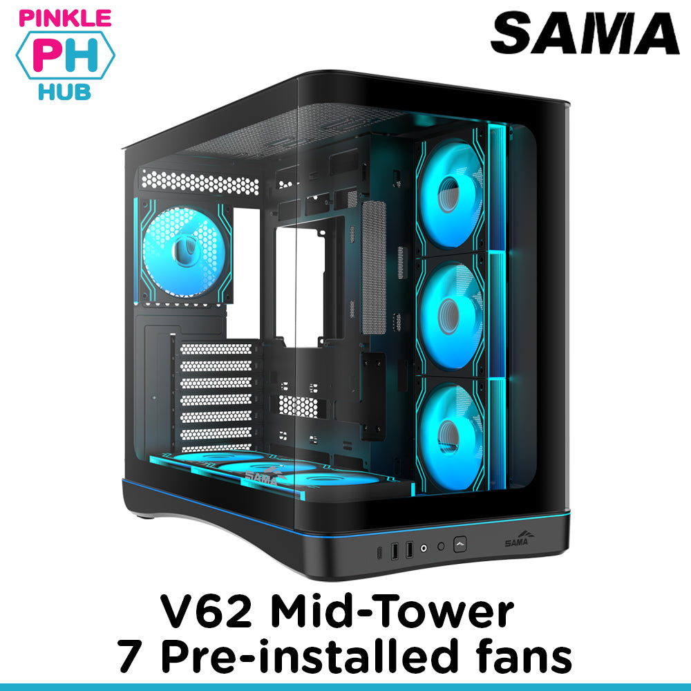 SAMA V62 Mid Tower 7 pre-installed fans ARGB Infinity Fans