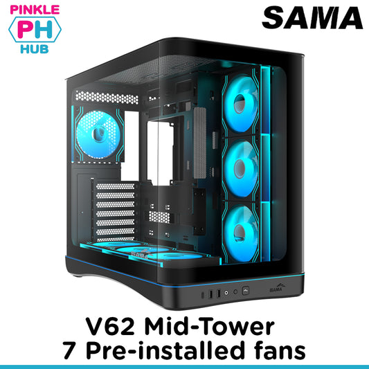 SAMA V62 Mid Tower 7 pre-installed fans ARGB Infinity Fans