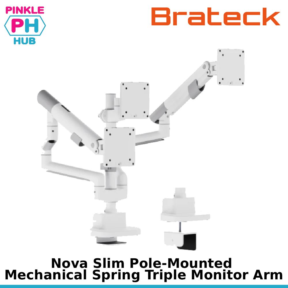 Nova Slim Pole-Mounted Mechanical Spring Triple Monitor Arm