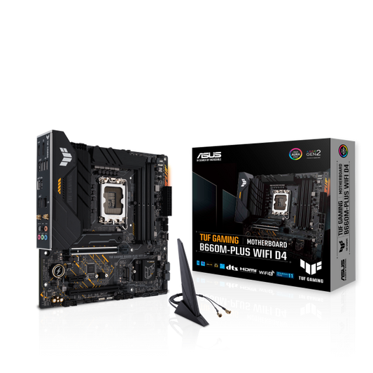 ASUS TUF GAMING B660M-PLUS WIFI D4, Intel® LGA 1700 socket: Ready for 13th & 12th Gen Intel Core™ processors ,PCIe 5.0 slot, PCIe 4.0 M.2 slots
