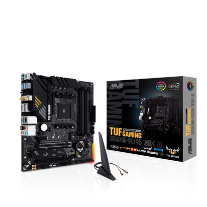 ASUS TUF GAMING B550M-PLUS WIFI II, AMD Ryzen™ 5000 Series/ 5000 G-Series/ 4000 G-Series/ 3000 Series/ 3000 G-Series Desktop Processors, PCIe 4.0 M.2, USB 3.2 Gen 2 Type-A and Type-C® support