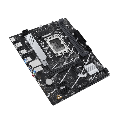 ASUS PRIME B760M-R D4, an Intel® B760 LGA 1700 micro-ATX motherboard with PCIe 4.0, two PCIe 4.0 M.2 slots, DDR4, Realtek 2.5Gb Ethernet, HDMI™, SATA 6 Gbps, front USB 5Gbps ports, Aura Sync (PRIME B760M-R D4)