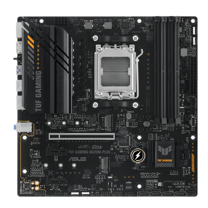 ASUS AMD A620 (Ryzen AM5) micro-ATX motherboard with DDR5, PCIe 4.0, dual M.2 slots, 2 x DisplayPort, HDMI™, Realtek 2.5Gb Ethernet, front USB 3.2 Gen 1 Type-C®, SATA 6 Gbps, BIOS FlashBack™, M.2 Q-Latch (TUF GAMING A620M-PLUS)