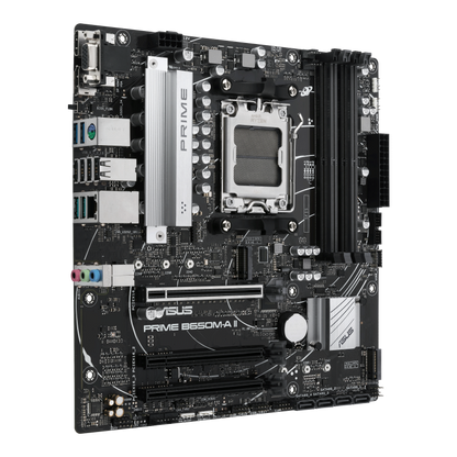 ASUS AMD B650 Micro-ATX motherboard with DDR5, PCIe 5.0 M.2, 2.5Gb Ethernet, DisplayPort, HDMI®, VGA, rear USB 3.2 Gen 2, front USB 3.2 Gen 1 Type-C®, BIOS FlashBack™, Aura Sync (PRIME B650M-A II)