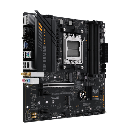 ASUS AMD A620 (Ryzen AM5) micro-ATX motherboard with DDR5, PCIe 4.0, dual M.2 slots, 2 x DisplayPort, HDMI™, Realtek 2.5Gb Ethernet, Wi-Fi 6, front USB 3.2 Gen 1 Type-C®, SATA 6 Gbps, BIOS FlashBack™, M.2 Q-Latch