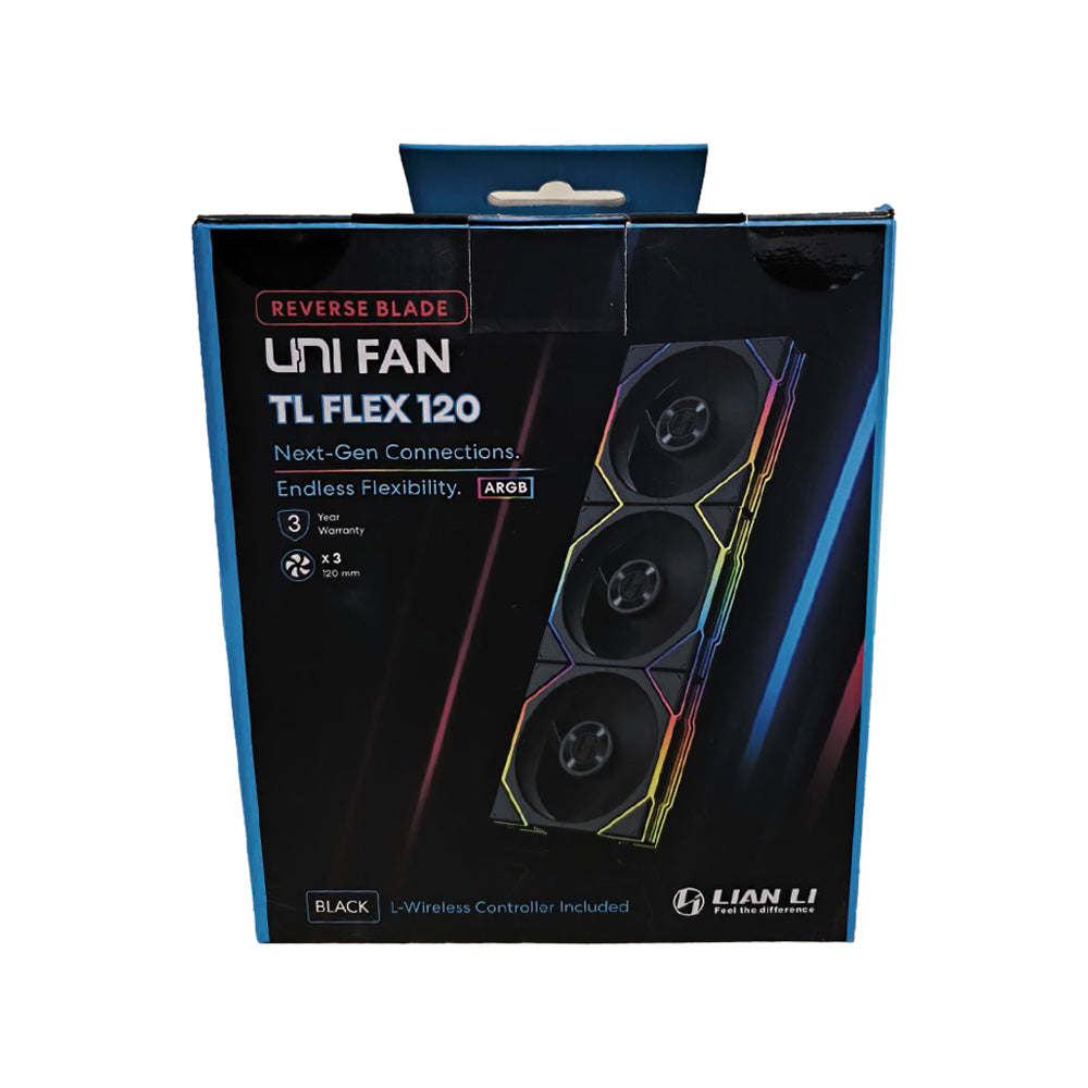 Lian Li Uni Fan TL Flex Reverse 120mm Black 3 in 1 Cooling Fan with Wireless Controller