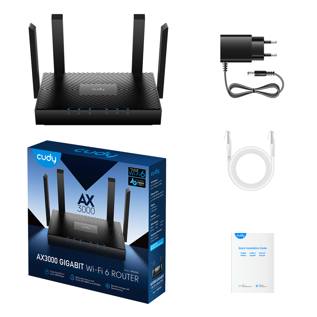 CUDY AX3000 Gigabit Wi-Fi 6 Mesh Router