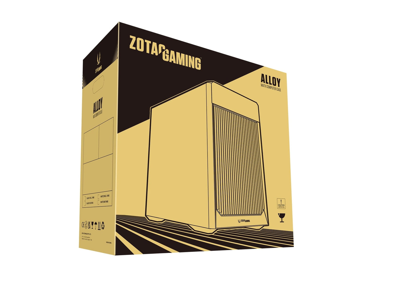 ZOTAC GAMING ALLOY mATX Computer Case (Black) 3 pre-installed 120mm PWM fans