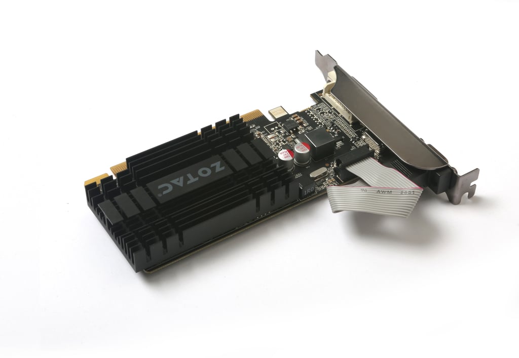 GeForce® GT 710 2GB DDR3 PCI-E2.0 DL-DVI VGA HDMI Passive Cooled Single Slot Low Profile Graphics Card (ZT-71302-20L)