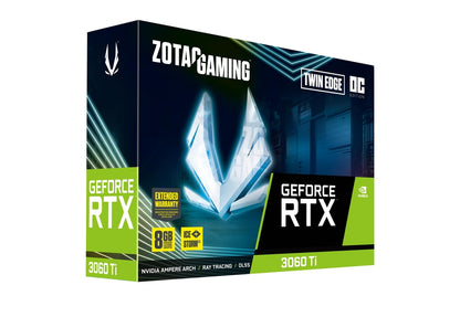 ZOTAC Gaming GeForce RTX™ 3060 Ti Twin Edge OC LHR 8GB GDDR6 256-bit 14 Gbps PCIE 4.0 Graphics Card, IceStorm 2.0 Advanced Cooling, Active Fan Control, Freeze Fan Stop (ZT-A30610H-10MLHR)