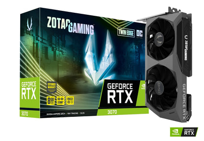 ZOTAC Gaming GeForce RTX 3070 Twin Edge OC Low Hash Rate 8GB GDDR6 256-bit 14 Gbps PCIE 4.0 Graphics Card, IceStorm 2.0 Advanced Cooling, White LED Logo Lighting (ZT-A30700H-10PLHR)