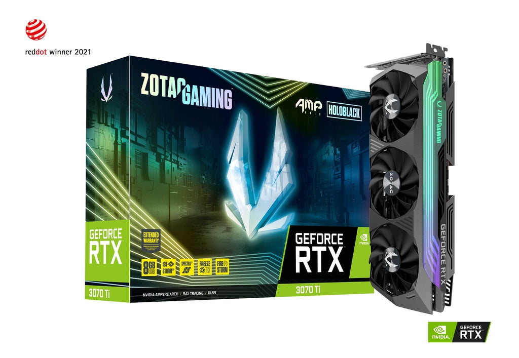 ZOTAC GAMING GeForce RTX 3070 Ti AMP Holo, 8GB GDDR6X, 256-bit, Boost: 1830 MHz (ZT-A30710F-10P)