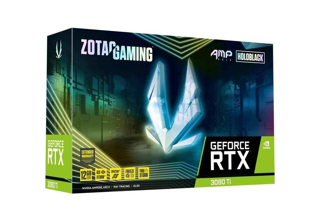 ZOTAC GAMING GeForce RTX™ 3080 Ti AMP Holo 12GB GDDR6X 384-bit 19 Gbps PCIE 4.0 Graphics Card, HoloBlack, IceStorm 2.0 Advanced Cooling, SPECTRA 2.0 RGB Lighting (ZT-A30810F-10P)