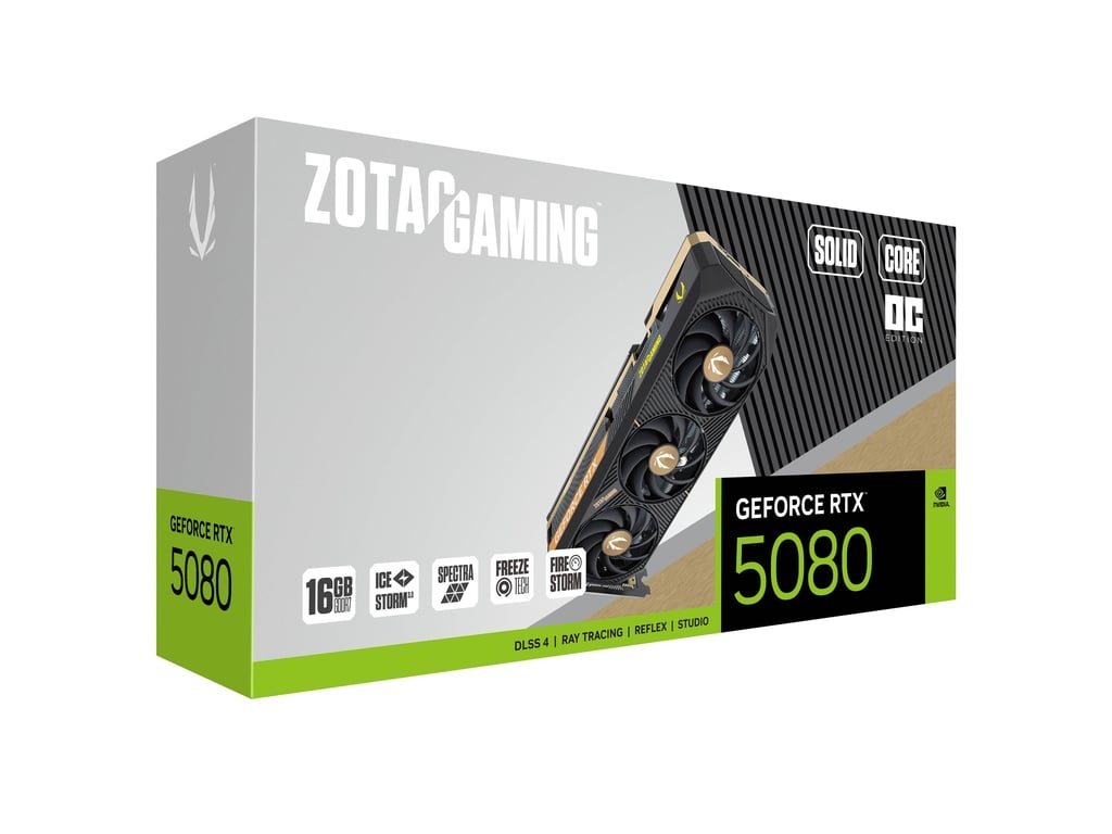 ZOTAC RTX 5080 SOLID CORE OC - installed in PC build