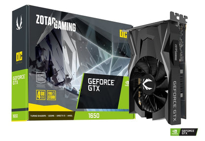 ZOTAC GAMING GeForce GTX 1650 OC 4GB GDDR6 128-bit Gaming Graphics Card, Super Compact (ZT-T16520F-10L)