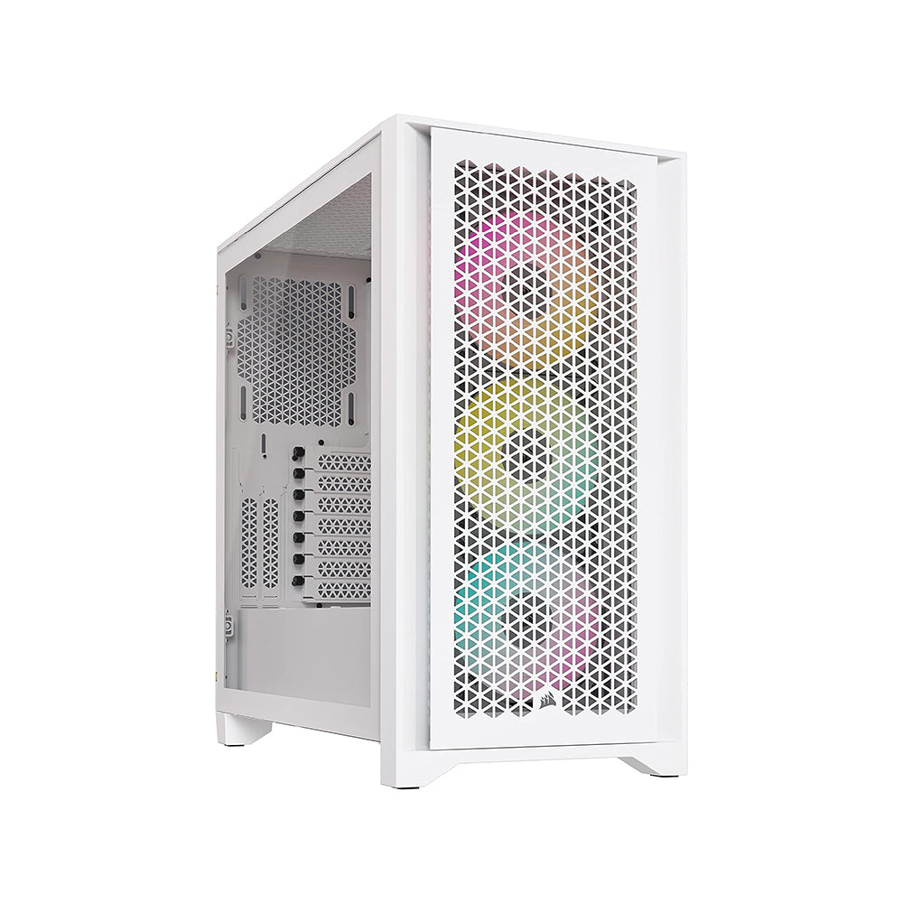 Corsair iCUE 4000D RGB Airflow Mid-Tower Case - 3X AF120 RGB Elite Fans - iCUE Lighting Node PRO Controller - High-Airflow Design - CORSAIR Rapid Route Cable Management System