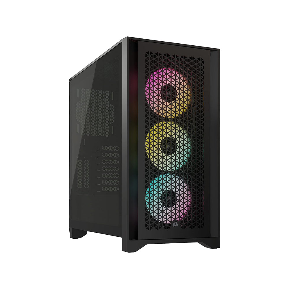 Corsair iCUE 4000D RGB Airflow Mid-Tower Case - 3X AF120 RGB Elite Fans - iCUE Lighting Node PRO Controller - High-Airflow Design - CORSAIR Rapid Route Cable Management System