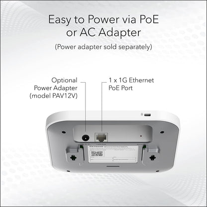 NETGEAR AX1800 Wifi 6 Access Point, Dual Band, Ceiling Mounted, PoE powered (WAX214-100EUS)